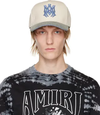 AMIRI Biege & Blue 'MA' Cap