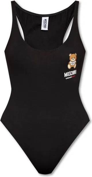 Moschino Teddy Bear-Printed Scoop Neck Bodysuit