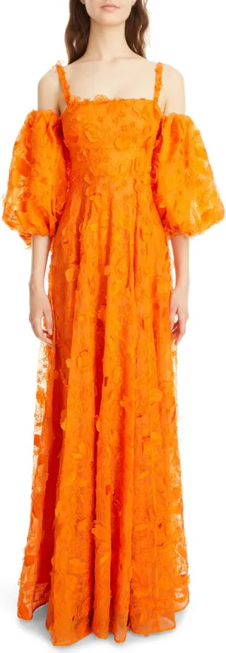 Emanuela Cold Shoulder Silk Gown