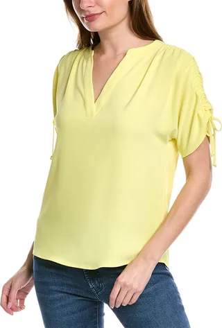 T Tahari Split Neck Tunic