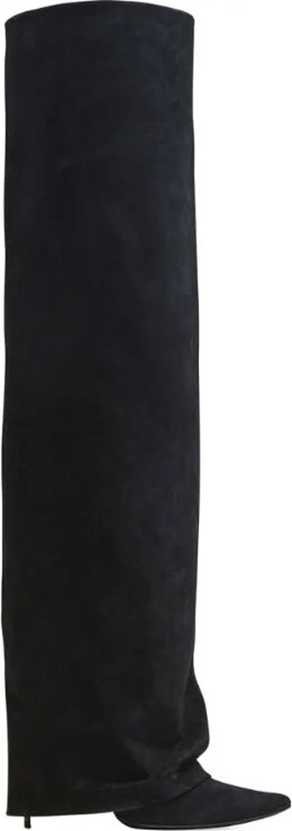 Balmain Suede Ariel Knee-High Boots 120