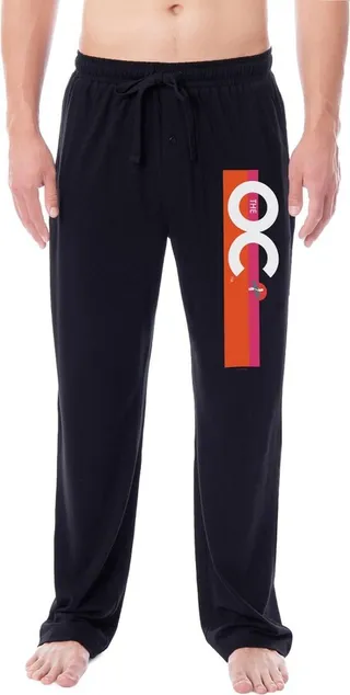 The O.C.: Television Series Mens' Logo Icon Character Sleep Pajama Pants (M) Black