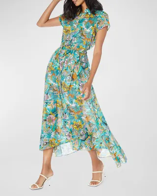 Vivienne Botanical-Print A-Line Shirtdress
