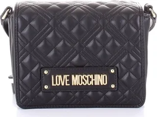 Love Moschino Logo-Plaque Foldover Top Crossbody Bag