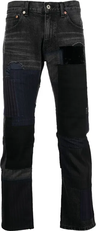 Patchwork-Detail Skinny Trousers