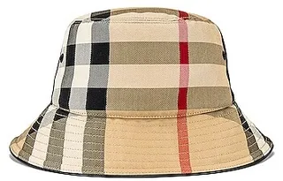 Burberry Check Bucket Hat in Beige