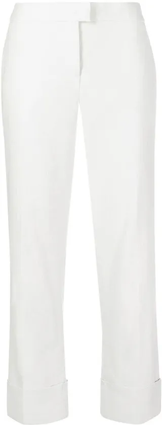 High-Waist Rhinestone Cuff Trousers