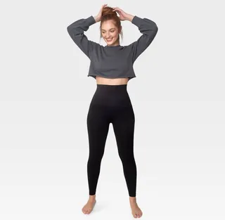 Belly Bandit Postpartum Slim Straight Compression Maternity Leggings - Black L