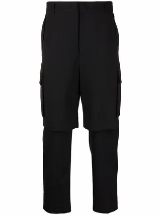 Layered Straight-Leg Trousers