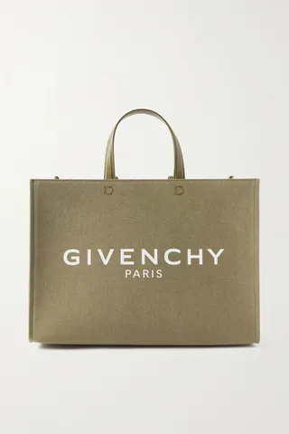Givenchy - G-tote Medium Leather-trimmed Printed Canvas Tote - Green