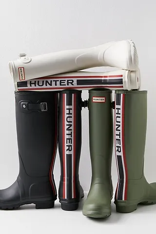 Hunter Tall Tri Color Logo Rain Boots by Hunter at Free People