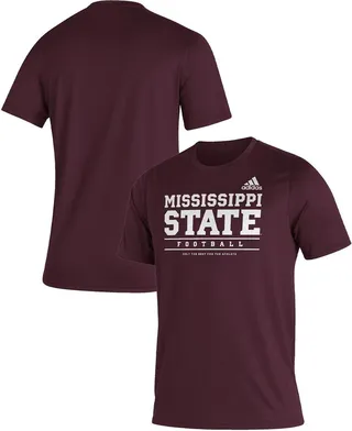Men's adidas Maroon Mississippi State Bulldogs Sideline Football Locker Practice Creator Aeroready T-shirt