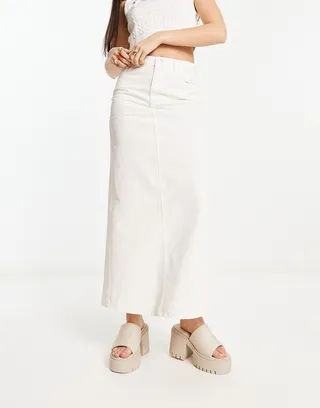 Weekday Alexa midi skirt in off