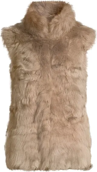 Stand-Collar Shearling Vest