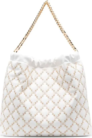 Gold-Tone Embellished Studs Tote Bag