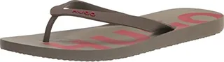 HUGO Men's Big Logo Print Flip Flops Slide Sandal
