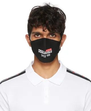 Dsquared2 Black Intarsia Logo Mask