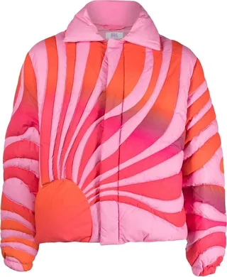Pattern-Panelled Bomber Jacket