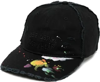 Hand-Painted Distressed-Effect Cap