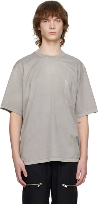 ATTACHMENT Gray Distressed T-Shirt