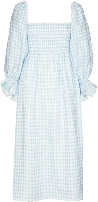 Atlanta gingham-check midi dress