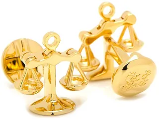 Goldtone Moving Parts Scales of Justice Cuff Links