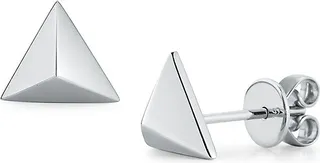 White Gold Pyramid Stud Earrings