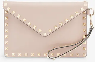 Womens Poudre Rockstud Envelope Leather Pouch bag