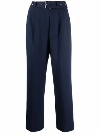 High-Waisted Straight Leg Trousers