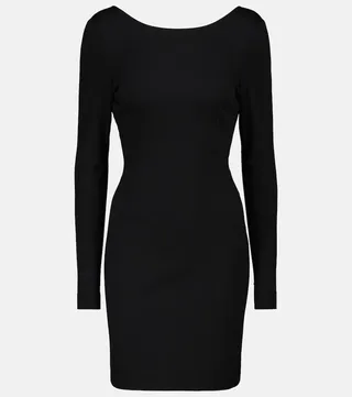 Open-back stretch-knit minidress