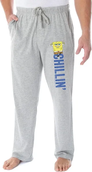 Nickelodeon Men's SpongeBob SquarePants Chillin' Loungewear Pajama Pants (3XL) Grey