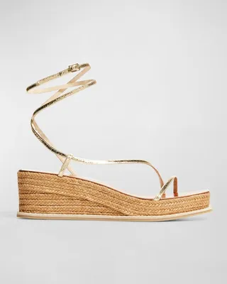 Drive Metallic Wedge Espadrille Sandals