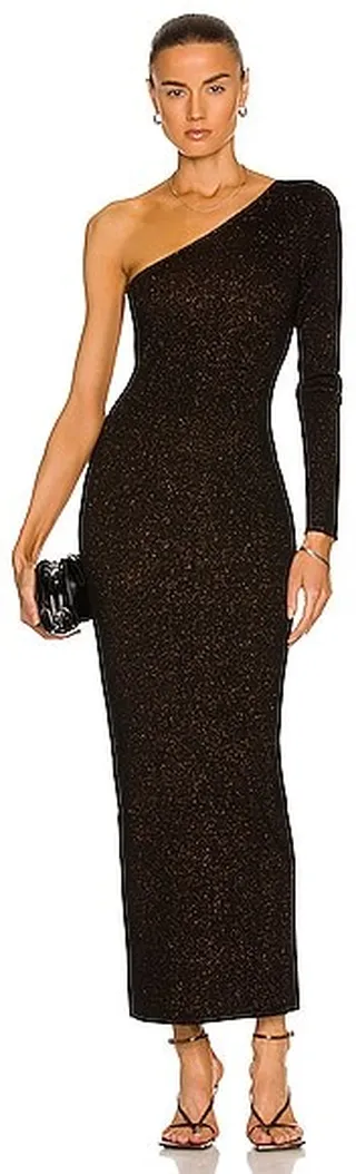 Victor Glemaud One Shoulder Dress in Black