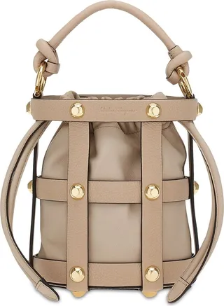 Small F. Cage leather bucket bag