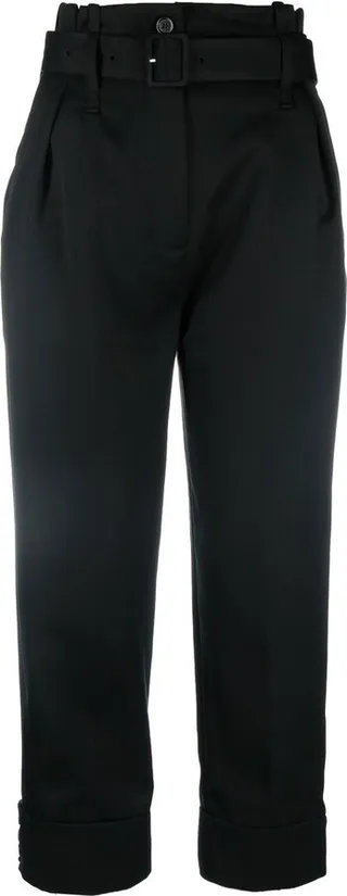 Cropped Paperbag-Waist Trousers