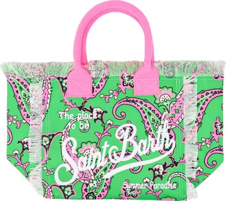 Multicolor canvas handbag