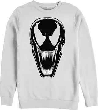 Men's Marvel Venom Modern Face Sweatshirt - White - Small