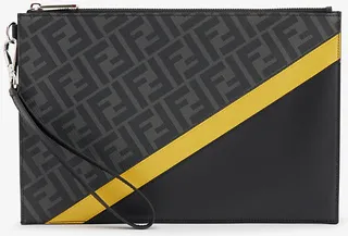 Mens Black+sunflower+pall. Logo-print Fabric and Leather Pouch