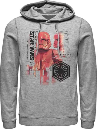 Men's Star Wars: The Rise of Skywalker Sith Trooper Schematic Detail Pull Over Hoodie - Athletic Heather - X Large