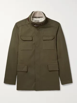 Suede- and Leather-Trimmed Storm System® Cashmere-Blend Field Jacket