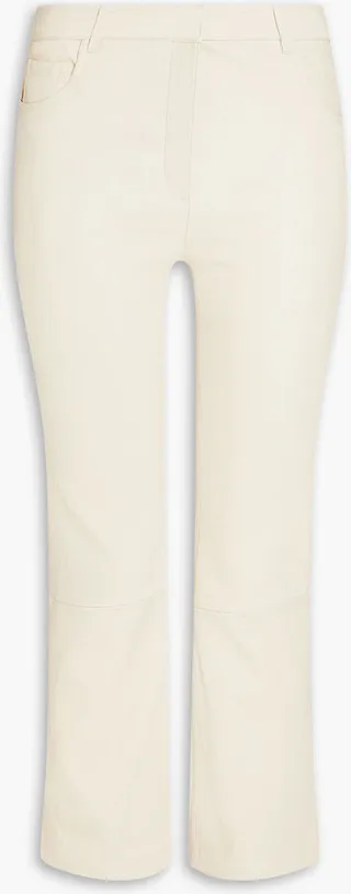 Urban leather kick-flare pants