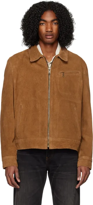 Schott Tan Rough Out 375 Leather Jacket