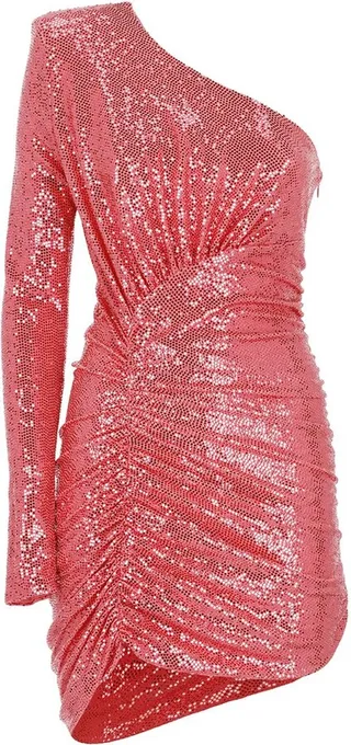Alexandre Vauthier Ruched Detailed Asymmetrical Mini Dress