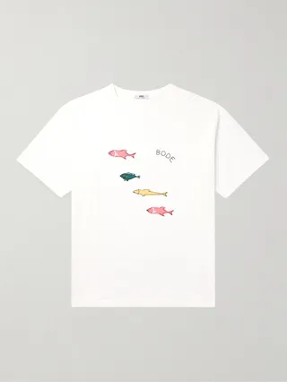 Logo-Embroidered Appliquéd Cotton-Jersey T-Shirt