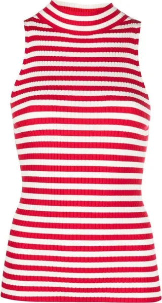 Stripe-Print Halterneck Top