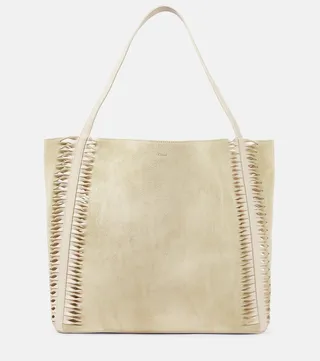 Louela suede and leather tote bag