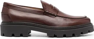 Leather Almond-Toe Loafers