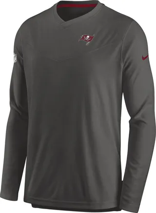 Nike Men's Dri-FIT Lockup Coach UV (NFL Tampa Bay Buccaneers) Long-Sleeve Top in Grey