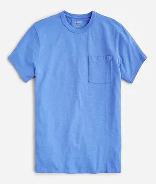 Garment-dyed slub cotton crewneck T-shirt