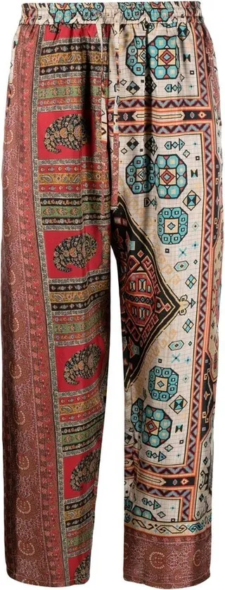 Patterned Silk Trousers
